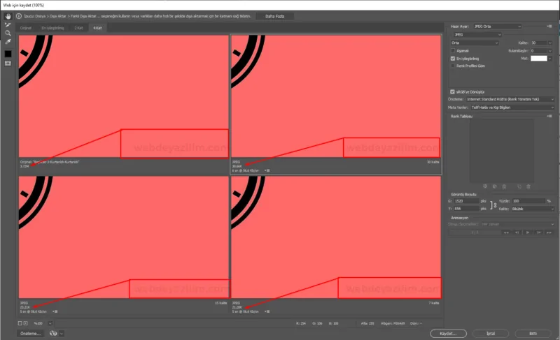 Photoshop resim optimizasyonu