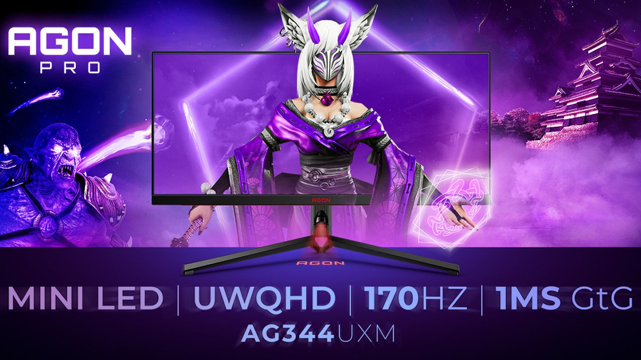 AGON by AOC, 170 Hz MiniLED Ultra Geniş Oyuncu Ekranı AGON PRO AG344UXM Modelini Piyasaya Çıkartıyor