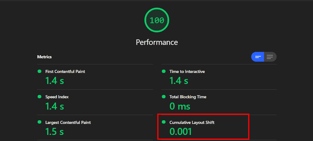 Cumulative Layout Shift Nedir? CLS Optimizasyonu Nasıl Yapılır? 3 lighthouse cumulative layout shift ölçümü