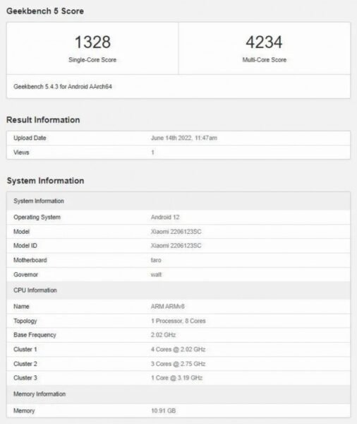 Xiaomi 12S 2