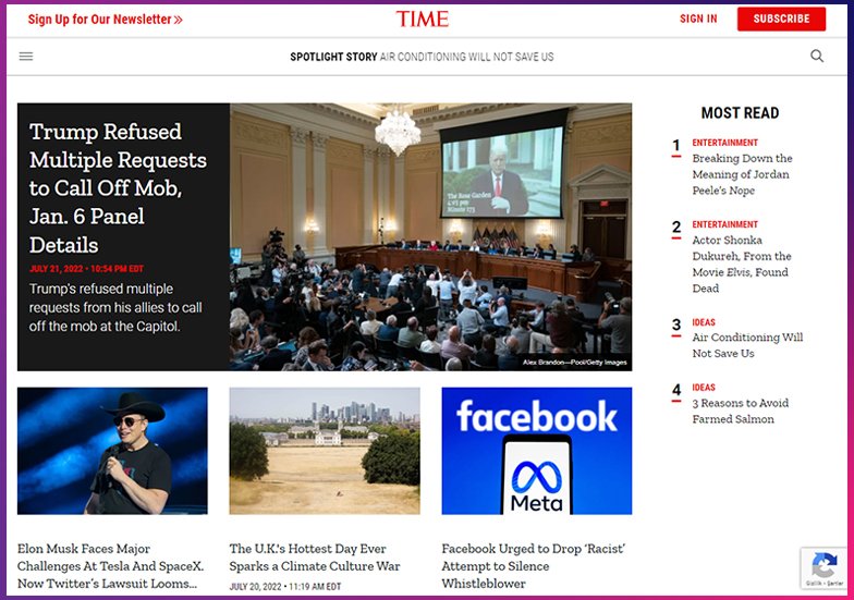 WordPress ile Yapılan Site Örnekleri - time.com