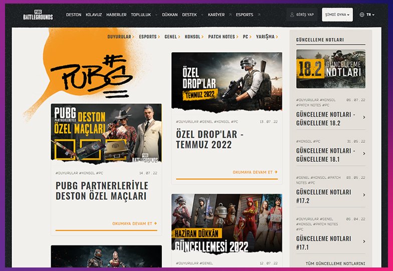 WordPress Siteler - pubg.com