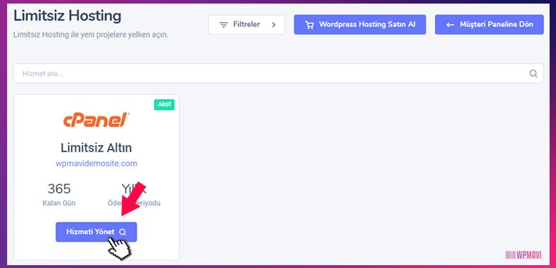 İşletme Sitesi Kurma - cPanel'e Ulaşma Adım - 2