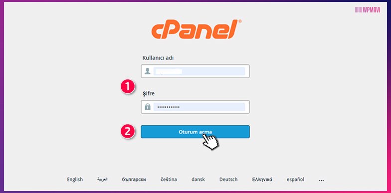 Restoran Sitesi Kurma- cPanel Giriş Ekranı