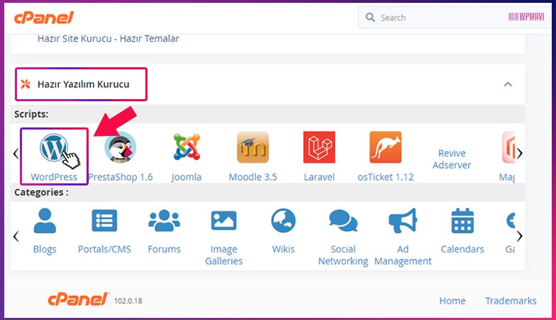 WordPress Restoran Sitesi - cPanel WordPress Seçeneği