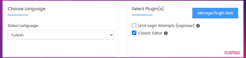 Restoran Sitesi Kurmak - WordPress Kurulum Formu - Chose Language ve Select Plugins
