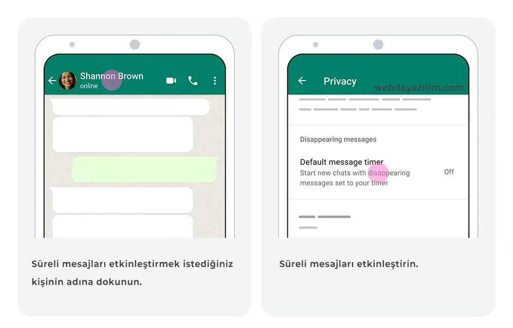 WhatsApp’ın süreli mesajlarını etkinleştirmek için şu aşamaları takip edin