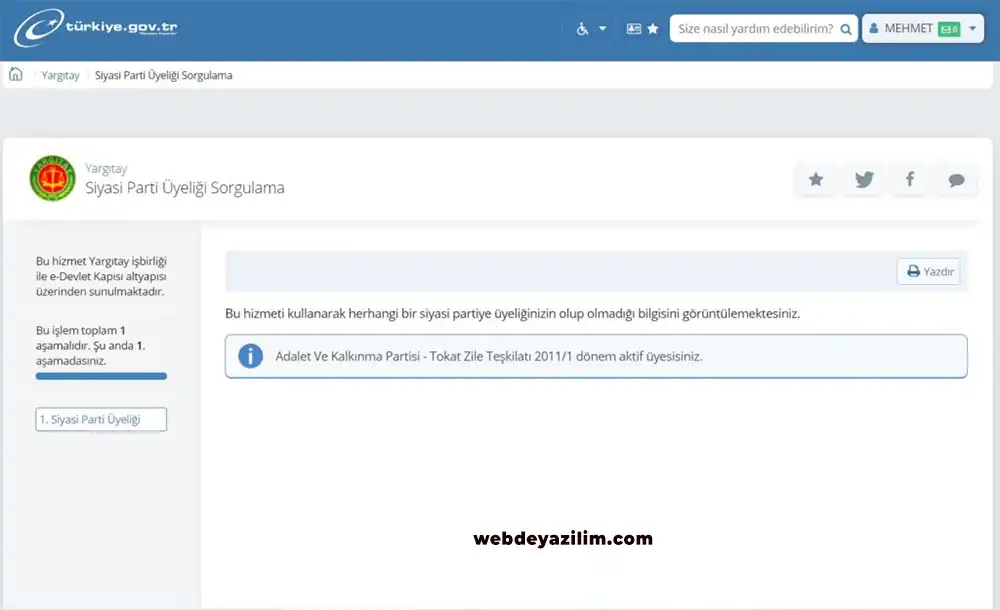 E-Devlet üzerinden siyasi parti sorgulama nasıl yapılır?