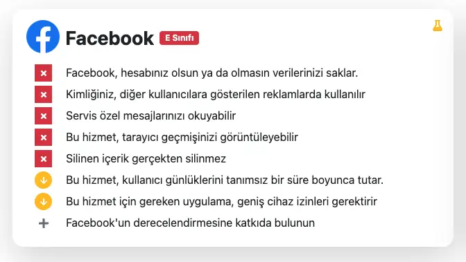 facebook'un işlediği veriler