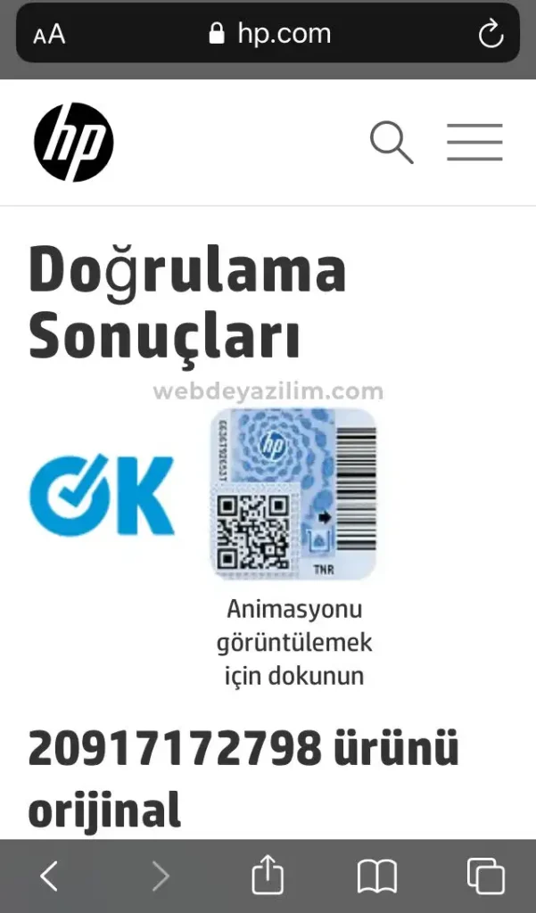 Orijinal HP Toner Sorgu Sonucu