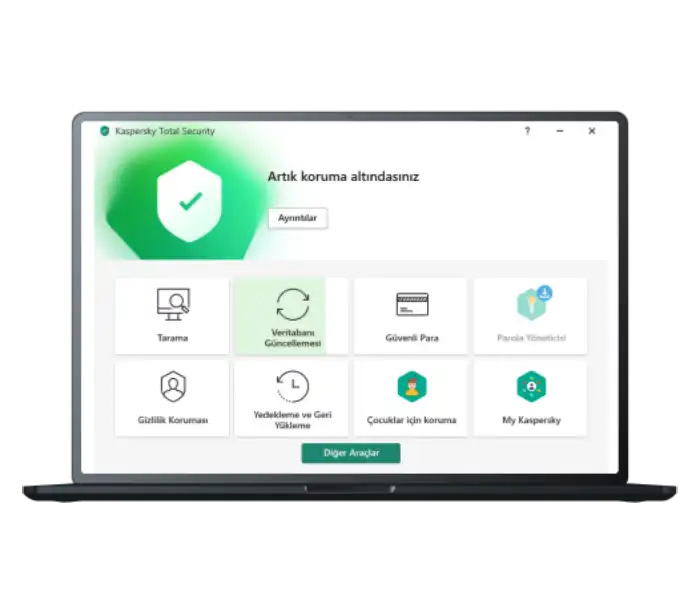 Bulut tabanlı, siber güvenlik ihtiyaçlarını karşılayan Kaspersky, ücretsiz sürümü mevcut.
