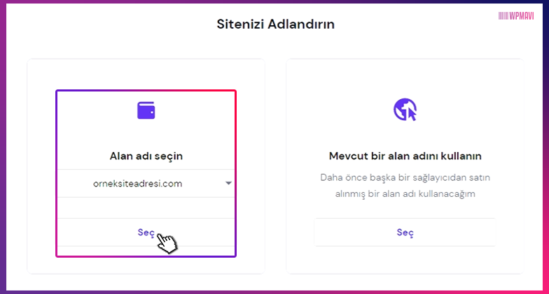 wordpress kur - hostinger Domain Adresi Seçimi