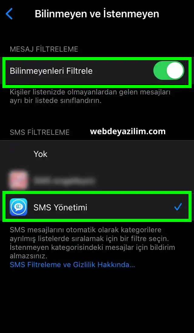 Bahis sitelerinden gelen mesajları engelleme