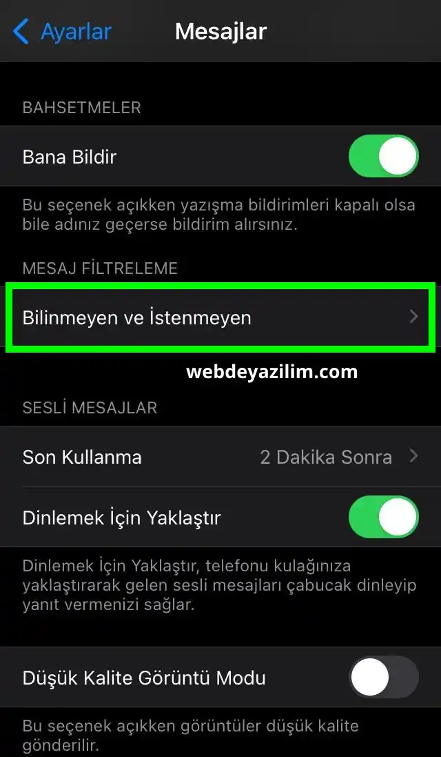 Bahis sitelerinden gelen mesajları engelleme