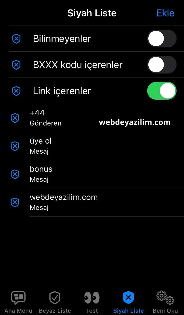 Bahis sitelerinden gelen mesajları engelleme