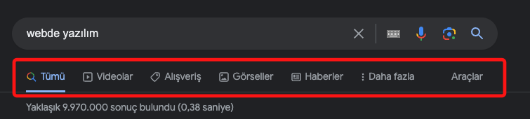 Google Arama Araçlarını Kullanma