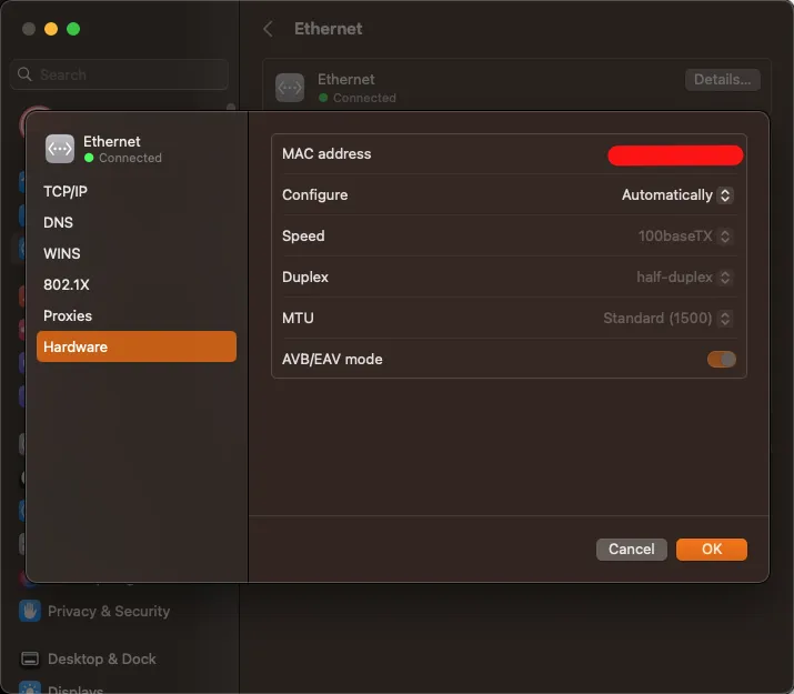 macOS'ta MAC adresi nasıl değiştirilir?
