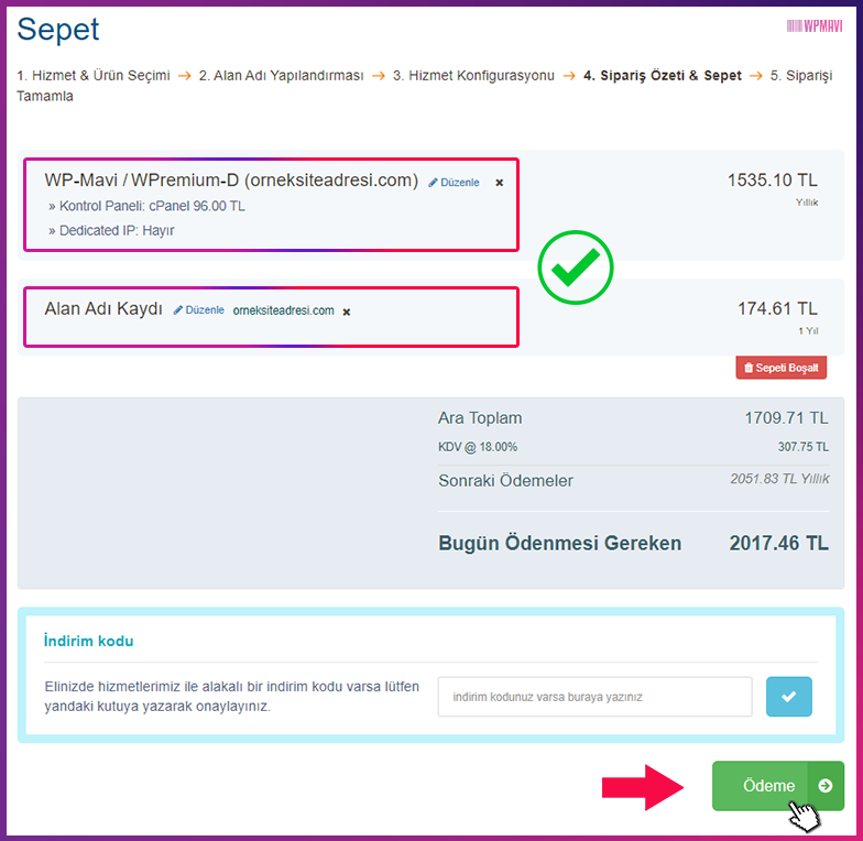 Site Nasıl Yapılır - Site Yapmak - Site Nasıl Açılır - Sepet Özeti