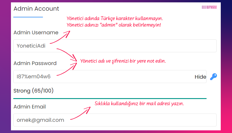 Admin Account – İnternet Sitesi Açmak
