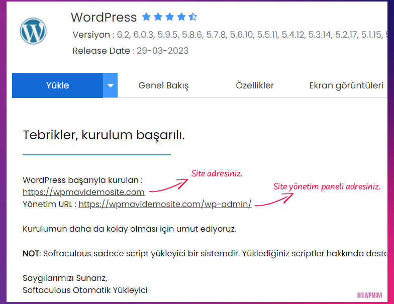 Kurulum Tamamlandı – İnternet Sitesi Kurmak