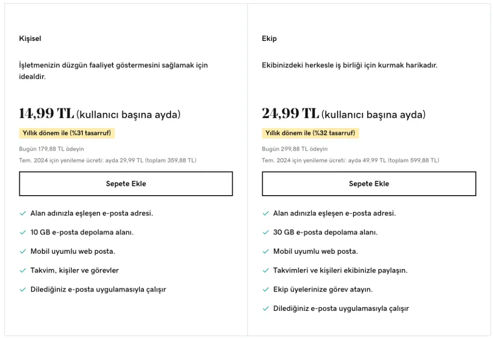 GoDaddy Kurumsal E-Posta Hizmeti