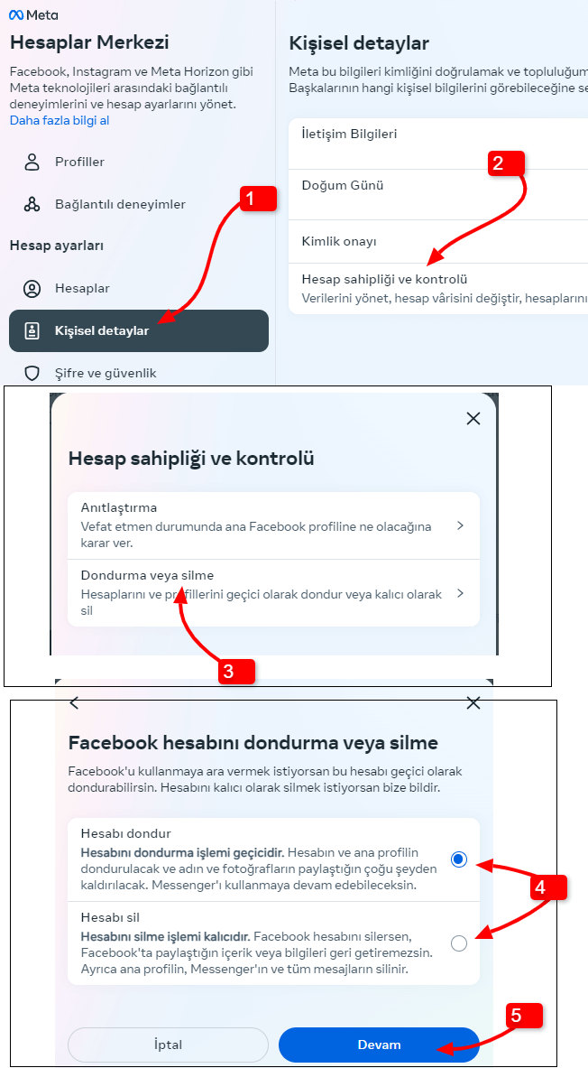 Facebook Hesap Silme - Geçici ve Kalıcı (Resimli Anlatım) 3 Facebook Hesap Silme 2