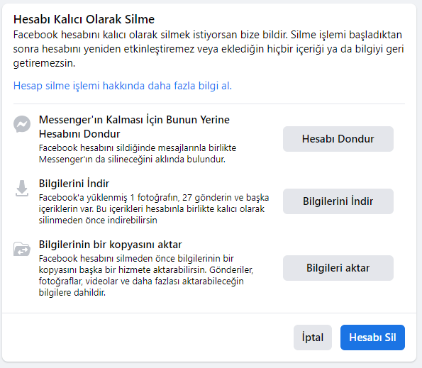 Facebook Hesap Silme - Geçici ve Kalıcı (Resimli Anlatım) 4 Facebook hesabı silme linki