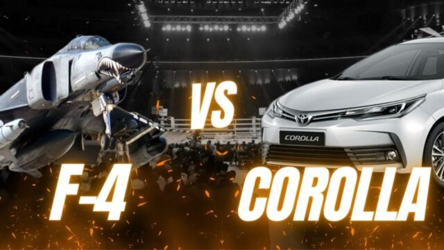 Sahibinden F-4 hasarlı Corolla: Savaş uçağının parçası otoparka düştü!