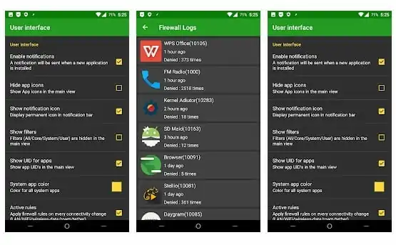 android güvenlik duvarı