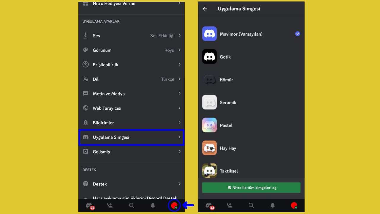 Discord mobil uygulama simgesi nasıl değiştirilir?