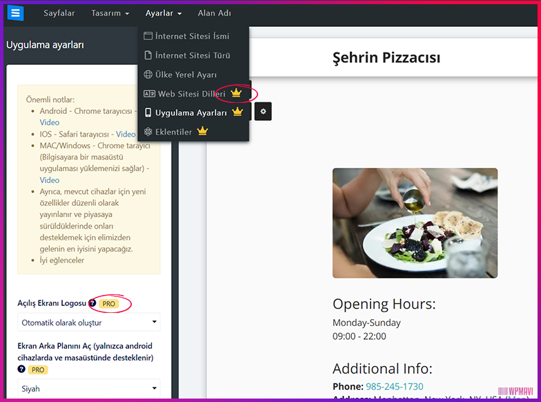 Hazır Web Sitesi Site123 Taç İşareti (Premium Sembolü)